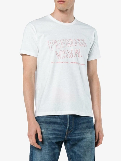 Shop Visvim Peerless Sketch Cotton Short Sleeve T Shirt In White