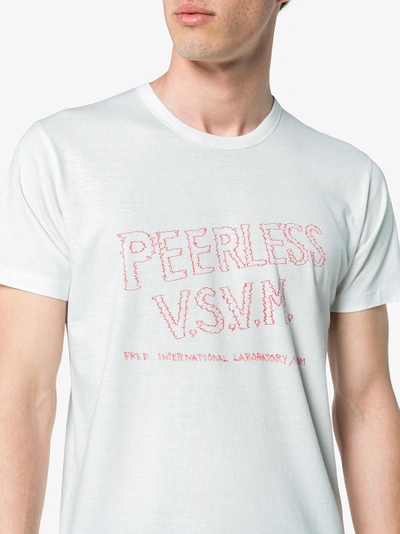 Shop Visvim Peerless Sketch Cotton Short Sleeve T Shirt In White