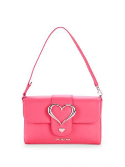 Shop Love Moschino Heart Shoulder Bag In Pink