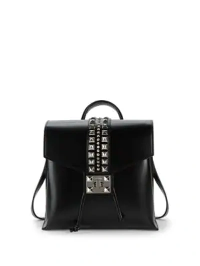 Shop Valentino Olivier Leather Backpack In Black