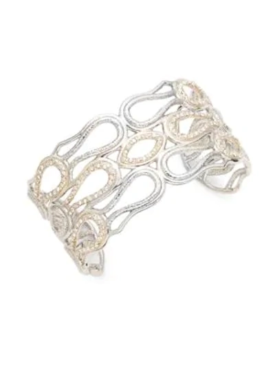 Shop Alexis Bittar Swarovski Crystal Cuff Bracelet In Silver