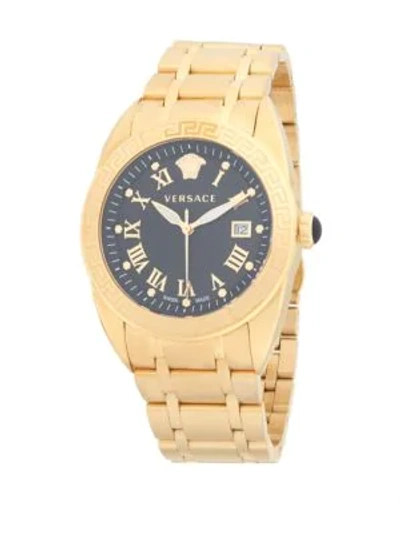 Shop Versace Stainless Steel Analog Bracelet Watch In Gold