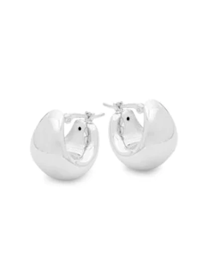 Shop Saks Fifth Avenue Puff White Gold Hoop Earrings/0.5''
