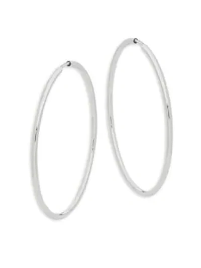 Shop Saks Fifth Avenue Women's 14k White Gold Hoops