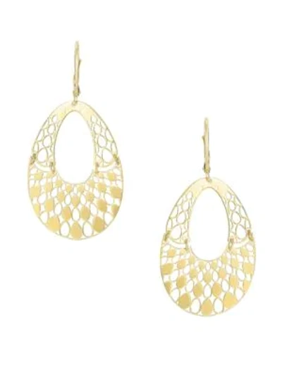 Shop Saks Fifth Avenue 14k Yellow Gold Cut-out Drop Earrings