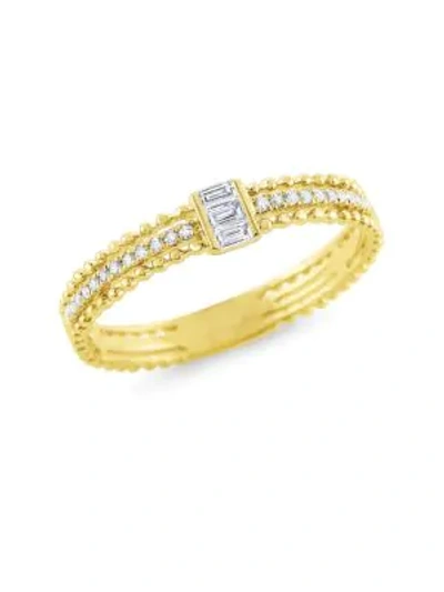 Shop Kc Designs 14k Yellow Gold & Baguette Diamond Stack Ring