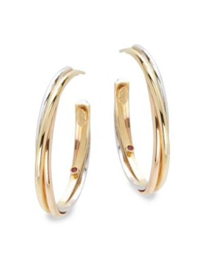 Shop Roberto Coin Basic Gold 18k Yellow Gold Hoop Earrings- 1.25in