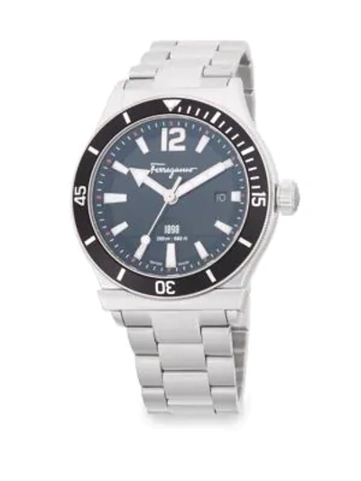 Shop Ferragamo Stainless Steel Bracelet Watch In Grey