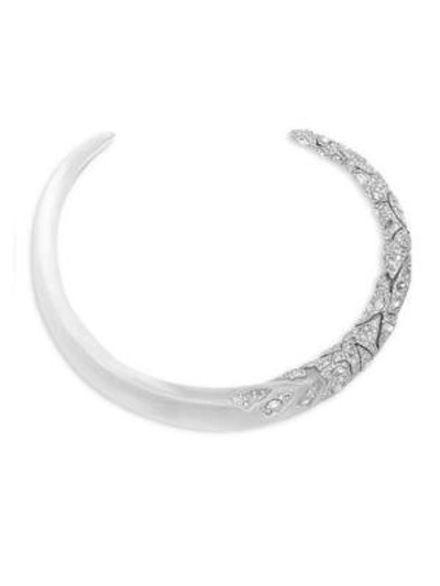Shop Alexis Bittar Lucite Swarovski Crystal Hinged Collar Necklace In Silver
