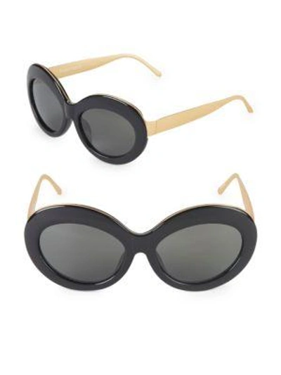 Shop Linda Farrow Luxe 57mm Butterfly Sunglasses In Black