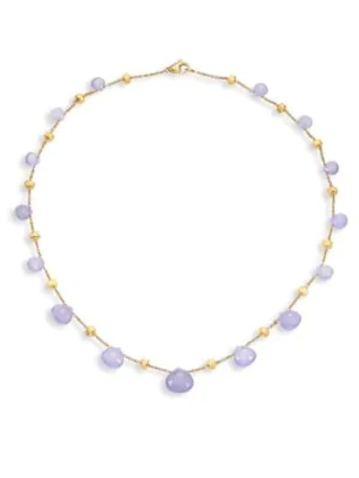 Shop Marco Bicego Paradise Chalcedony & 18k Yellow Gold Graduated Short Necklace