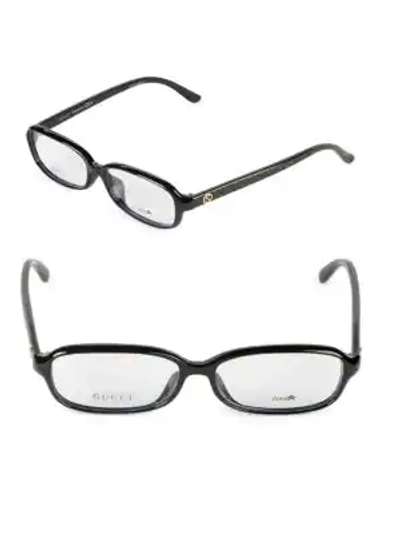 Shop Gucci 51mm Oval Optical Glasses In Black