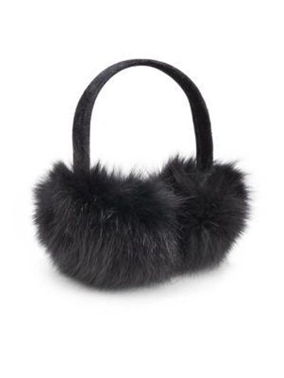 Shop Gucci Fox Fur Expandable Earmuffs In Black
