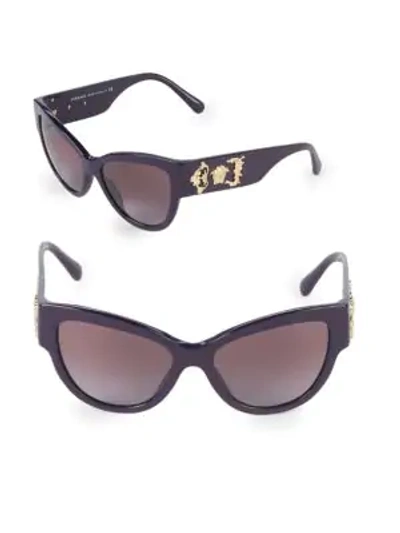 Shop Versace 55mm Butterfly Sunglasses In Purple