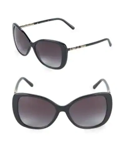 Shop Burberry 57mm Butterfly Sunglasses In Black
