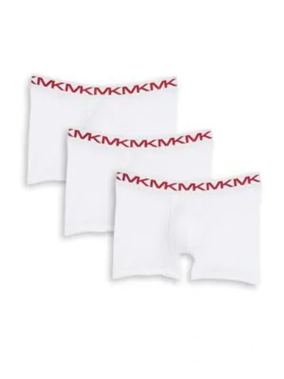 Shop Michael Kors 3-pack Performance Cotton Boxer Briefs In White