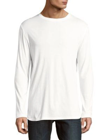 Shop Helmut Lang Brushed Jersey Helmut Long Sleeve Tee In Optic White