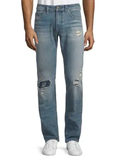 Shop Diesel Thavar Five-pocket Jeans In Denim