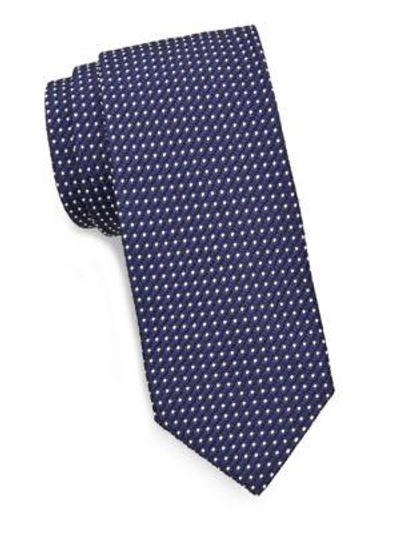 Shop Tom Ford Dot-print Silk Tie In Navy