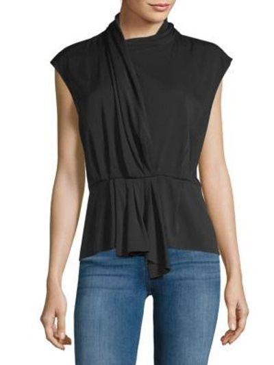 Shop Tome Sash Front Silk Blouse In Black