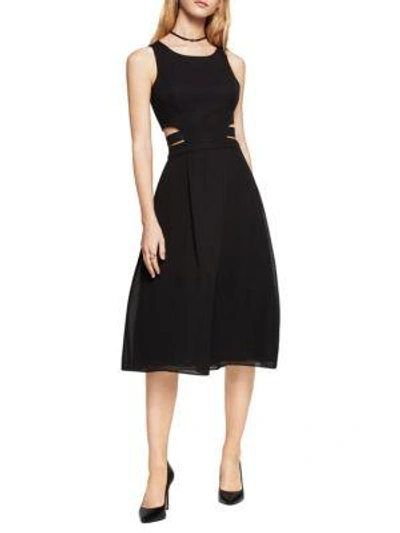 Shop Bcbgmaxazria Jacquard Cutout Dress In Black