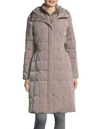 Shop Cole Haan Women's Hooded Puffer Coat In Cashew