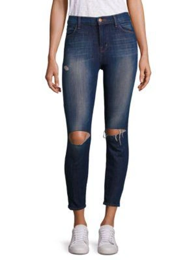Shop J Brand Alana High Rise Distressed Cropped Jeans In Volatile