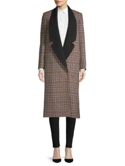 Shop Lanvin Houndstooth Wool Coat In Coral