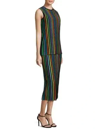 Shop Diane Von Furstenberg Sleeveless Knit Shift Dress In Azuro Combo