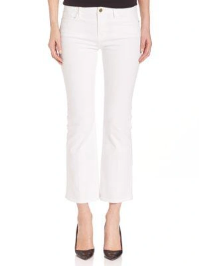 Shop Frame Le Cropped Bootcut Jeans In White