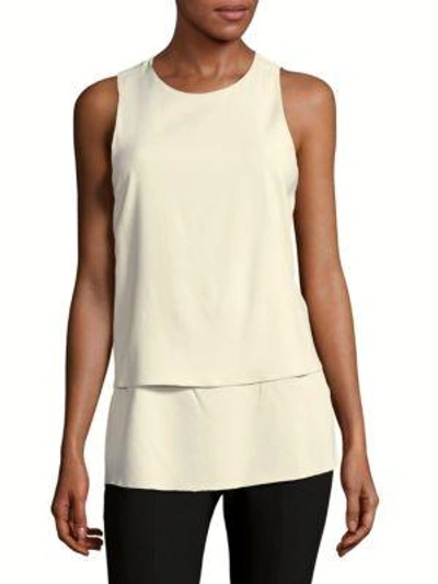 Shop Theory Anastaza Bergen Solid Top In Sndy Wht