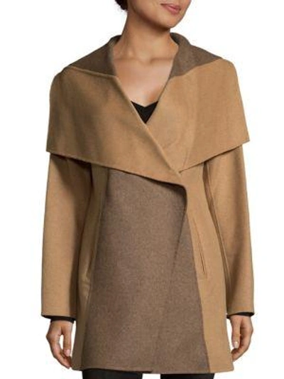 Shop Diane Von Furstenberg Classic Wrap Coat In Camel