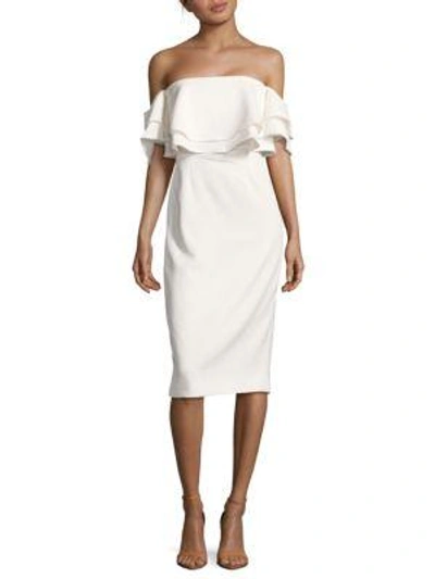 Shop Keepsake Serenity Off-the-shoulder Dress In Ivory