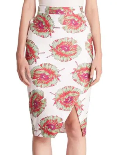 Shop Altuzarra Wilcox Floral-print Pencil Skirt In White Multi