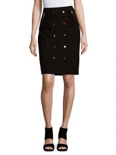 Shop Calvin Klein Suede Skirt In Black