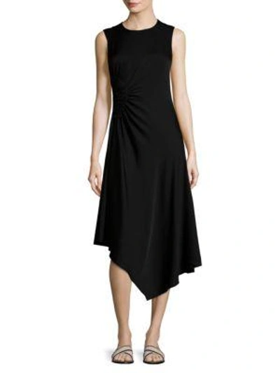 Shop Elizabeth And James Martha Asymmetrical Ruched Dress In Black