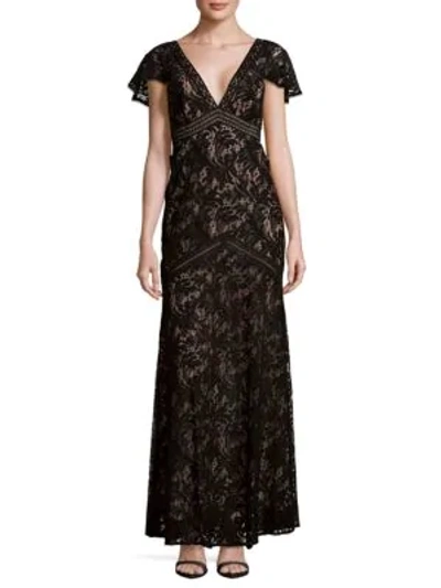 Shop Bcbgmaxazria Lace Cut-out Dress In Black