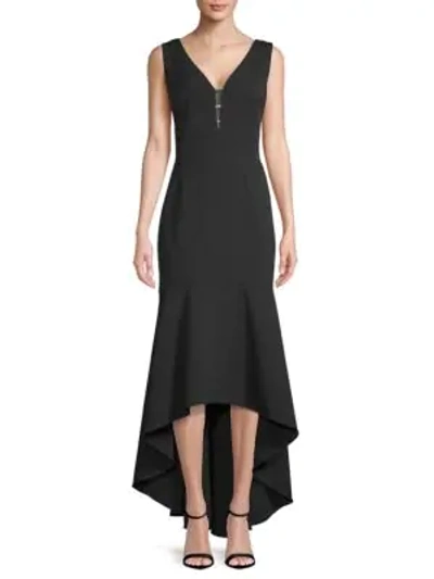 Shop Karl Lagerfeld Sleeveless Hi-lo Gown In Black