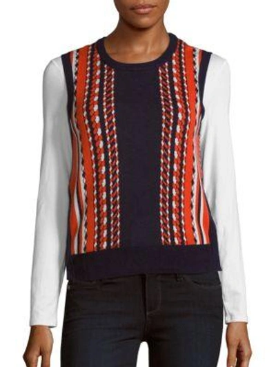 Shop Equipment Abstract Printed Cotton Top In Peacoat Multicolor