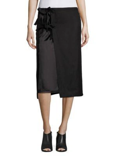 Shop Maison Margiela Side Tie Skirt In Black