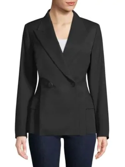 Shop Lanvin Double-breasted Wool Blazer In Noir