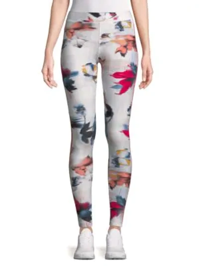 Shop Puma Floral-print Leggings In White