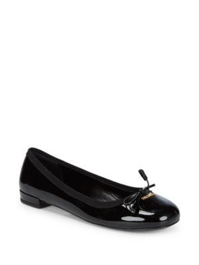 Shop Prada Classic Leather Ballet Flats In Black