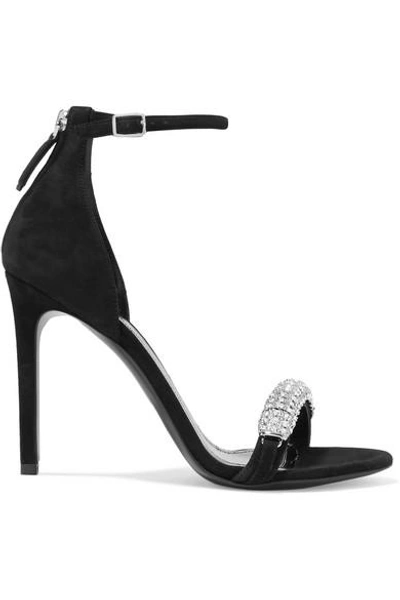 Shop Calvin Klein 205w39nyc Camelle Crystal-embellished Suede Sandals