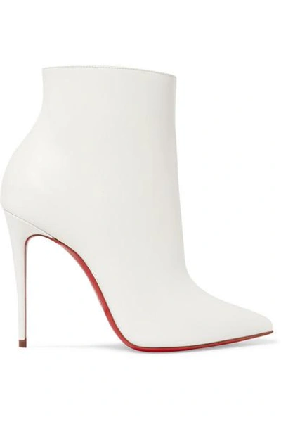 Shop Christian Louboutin So Kate 100 Leather Ankle Boots In White