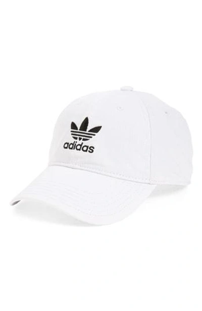 Shop Adidas Originals Relaxed Baseball Cap - White In White/ Black