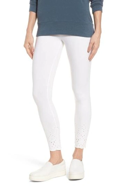Hue Eyelet Hem Skimmer Leggings In White ModeSens