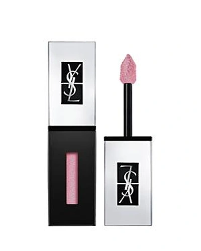 Shop Saint Laurent Glossy Stain Holographics Lip Color - 100% Exclusive In 504 Rose Glitch