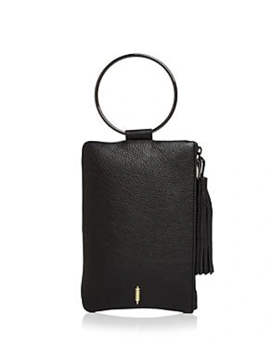 Shop Thacker Nolita Leather Clutch In Black/gunmetal