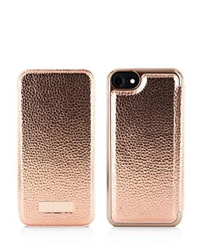 Shop Ted Baker Cedar Mirror Folio Iphone 6/7/8 & Iphone 6/7/8 Plus Case In Gold